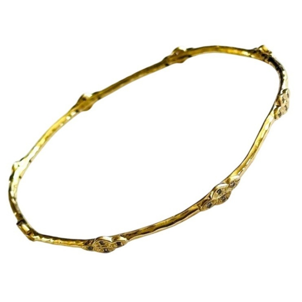 Maria Melinda MM thin jeweled gold Bangle Bracelet Brutalist Designer high end